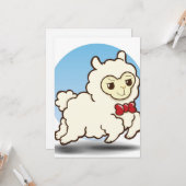 Niedlich Holiday Cartoon Lama Karte (Vorderseite/Rückseite Beispiel)