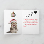 Niedlich Holiday Cat Christmas Weihnachten Weihnac Karte (Innenseite)
