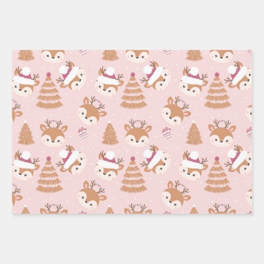 Niedlich Holiday Deer Geschenkpapier Set (Vorderseite 3)