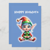 Niedlich Holiday Elf Feiertagskarte (Vorne/Hinten)