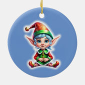 Niedlich Holiday Elf Keramik Ornament (Hinten)