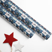 Niedlich Holiday Eskimo Tags Blau Geschenkpapier