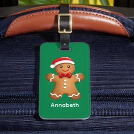 Niedlich Holiday Gingerbrot Mann Personalisiert Gepäckanhänger