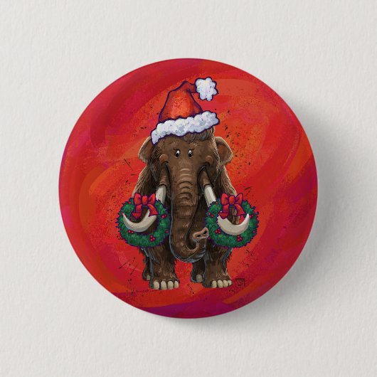 Niedlich Holiday Mastodon Button (Vorderseite)