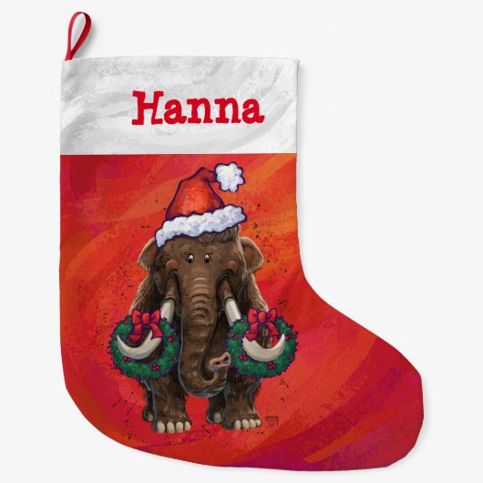 Niedlich Holiday Mastodon Großer Weihnachtsstrumpf (Vorderseite)