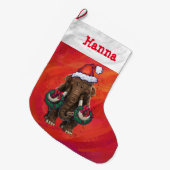 Niedlich Holiday Mastodon Großer Weihnachtsstrumpf (Vorderansicht (hängend))