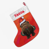 Niedlich Holiday Mastodon Großer Weihnachtsstrumpf (Rückseite (Hängend))