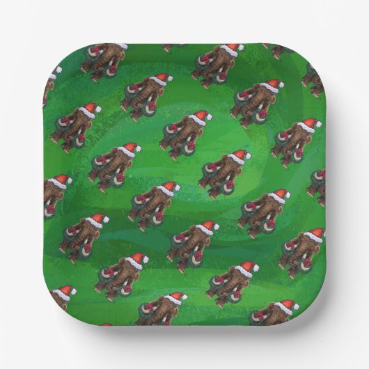 Niedlich Holiday Mastodon Paper Teller (Vorderseite)