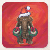Niedlich Holiday Mastodon Rechteckiger Pappuntersetzer (Vorderseite)