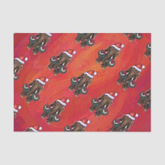 Niedlich Holiday Mastodon Seidenpapier (Vorderseite)
