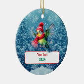 Niedlich Holiday Parakeet Keramik Ornament (Rechts)