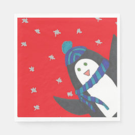 Niedlich Holiday Penguin Serviette