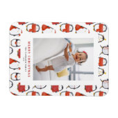 Niedlich Holiday Pinguins Muster Weihnachts-Foto Magnet (Horizontal)