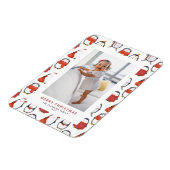 Niedlich Holiday Pinguins Muster Weihnachts-Foto Magnet (Linke Seite)