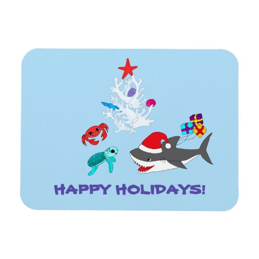 Niedlich Holiday Shark Magnet (Horizontal)