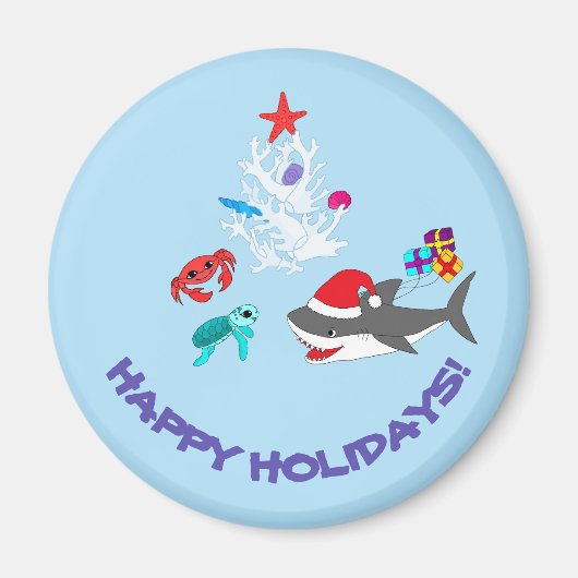 Niedlich Holiday Shark Magnet (Vorne)