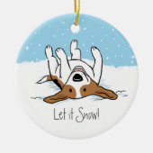 Niedlich Holiday Snow Beagle Happy Dog Weihnachten Keramikornament (Vorne)