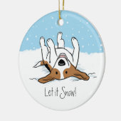 Niedlich Holiday Snow Beagle Happy Dog Weihnachten Keramikornament (Links)