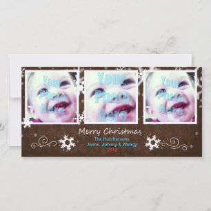 Niedlich Holiday Snowflake 3 Window Card Mocha - Feiertagskarte