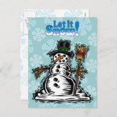 Niedlich Holiday Snowman Feiertagspostkarte (Vorne/Hinten)