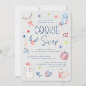 Niedlich Holiday Watercolor Weihnachtskochtausch Einladung (Vorderseite)