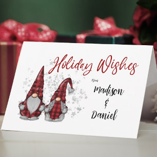 Niedlich Holiday wünscht Rustic Gnome Red Buffalo Feiertagskarte
