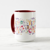 Niedlich Holly Jolly Retro Weihnachtsentwurf Tasse (Vorderseite Links)