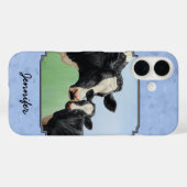 Niedlich Holstein Calf & Cow Sky Blue Case-Mate iPhone Hülle (Rückseite (Horizontal))
