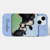 Niedlich Holstein Calf & Cow Sky Blue Case-Mate iPhone Hülle (Rückseite (Horizontal))
