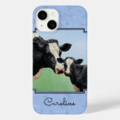 Niedlich Holstein Calf & Cow Sky Blue Case-Mate iPhone Hülle (Rückseite)