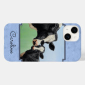 Niedlich Holstein Calf & Cow Sky Blue Case-Mate iPhone Hülle (Rückseite (Horizontal))