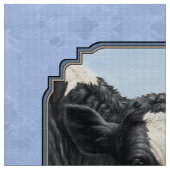 Niedlich Holstein Calf & Cow Sky Blue Stoff (Nahaufnahme)