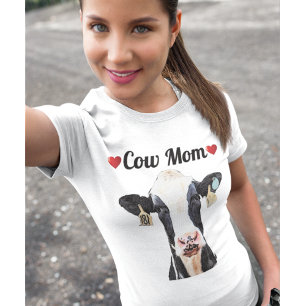 Niedlich Holstein Kuh Herz Mama Milchfarm Frauen T-Shirt