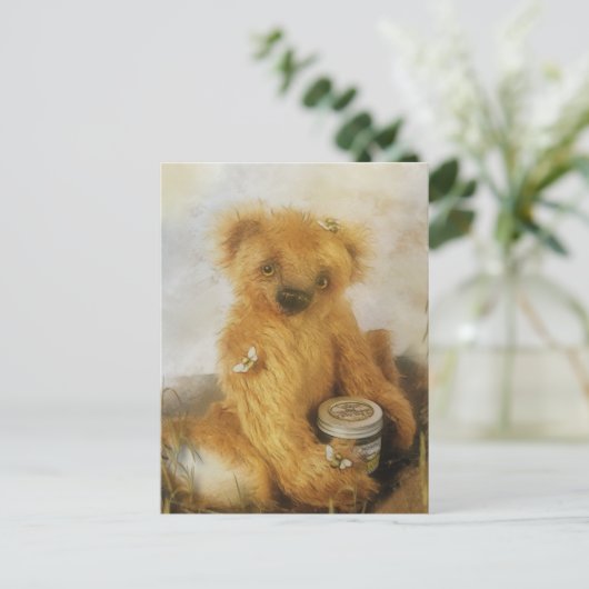 Niedlich Honey Bear Teddy Postcard Postkarte (Stehend Vorderseite)
