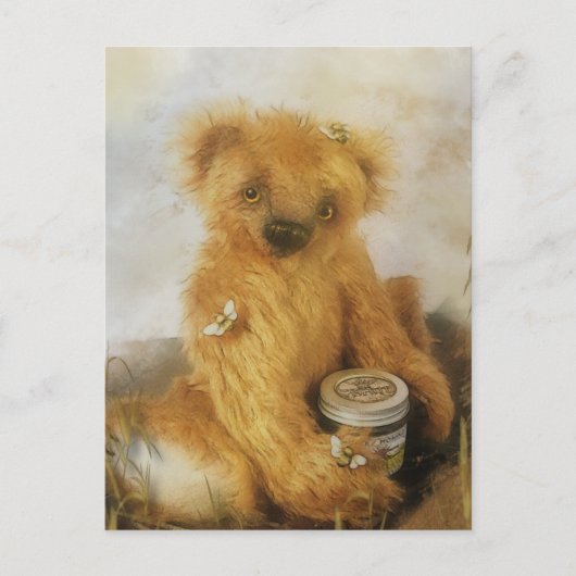 Niedlich Honey Bear Teddy Postcard Postkarte (Vorderseite)
