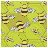 Niedlich Honey Bee Cartoon Beehive Muster Stoff (Nahaufnahme)