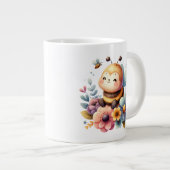 Niedlich Honey Bee Floral Jumbo-Tasse (Vorderseite Rechts)