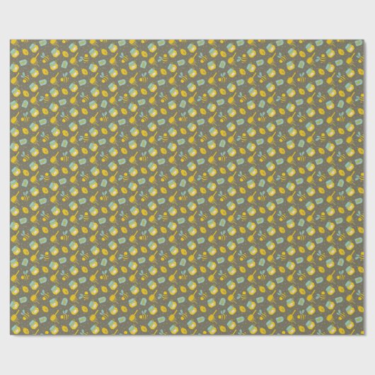 Niedlich Honey Bee Pattern Gift Geschenkpapier (Flach)