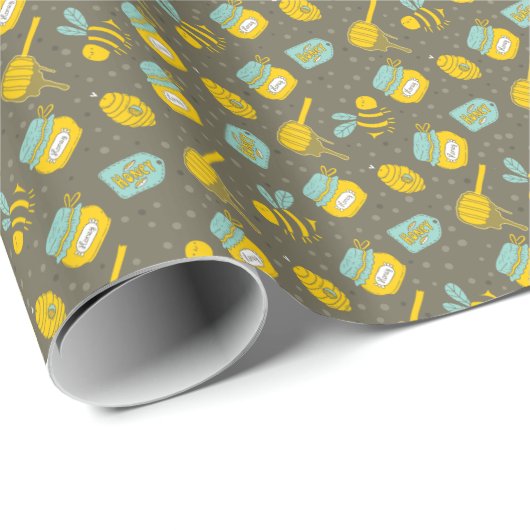 Niedlich Honey Bee Pattern Gift Geschenkpapier (Rolleneckpunkt)