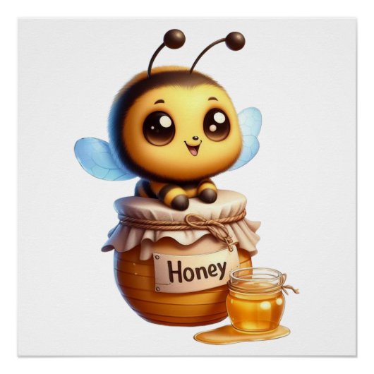Niedlich Honey Bee Poster (Vorderseite)