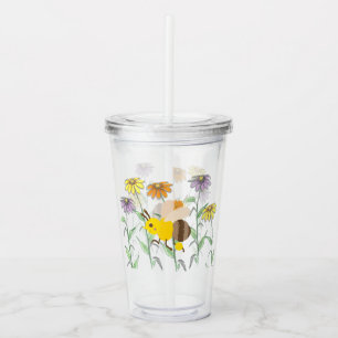 Niedlich Honey Bee Spring Cosmos Blume Acryltrinkbecher