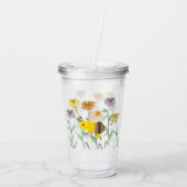Niedlich Honey Bee Spring Cosmos Blume Acryltrinkbecher (Rückseite)