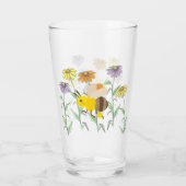 Niedlich Honey Bee Spring Cosmos Blume Glas (Rückseite)