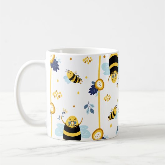 Niedlich Honey Bee Spring Summer Pattern Kaffeetasse (Links)