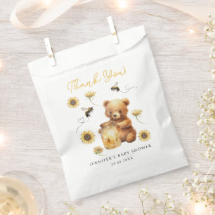 Niedlich Honey Bee Teddy Bear Floral Baby Dusche Geschenktütchen