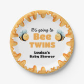 Niedlich Honey Bee Twin Baby Dusche Pappteller (Vorderseite)