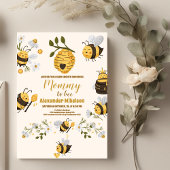 Niedlich Honey Bee Yellow Floral Greenery Baby Dus Einladung