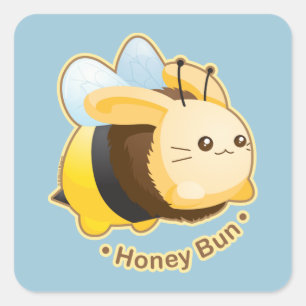 Niedlich Honey Bun Bunny Quadratischer Aufkleber