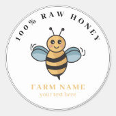 Niedlich Honey Jar Bee Apiary Runder Aufkleber (Vorderseite)