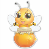 Niedlich Honey Pot Honey Bee Sticker (Vorderseite)